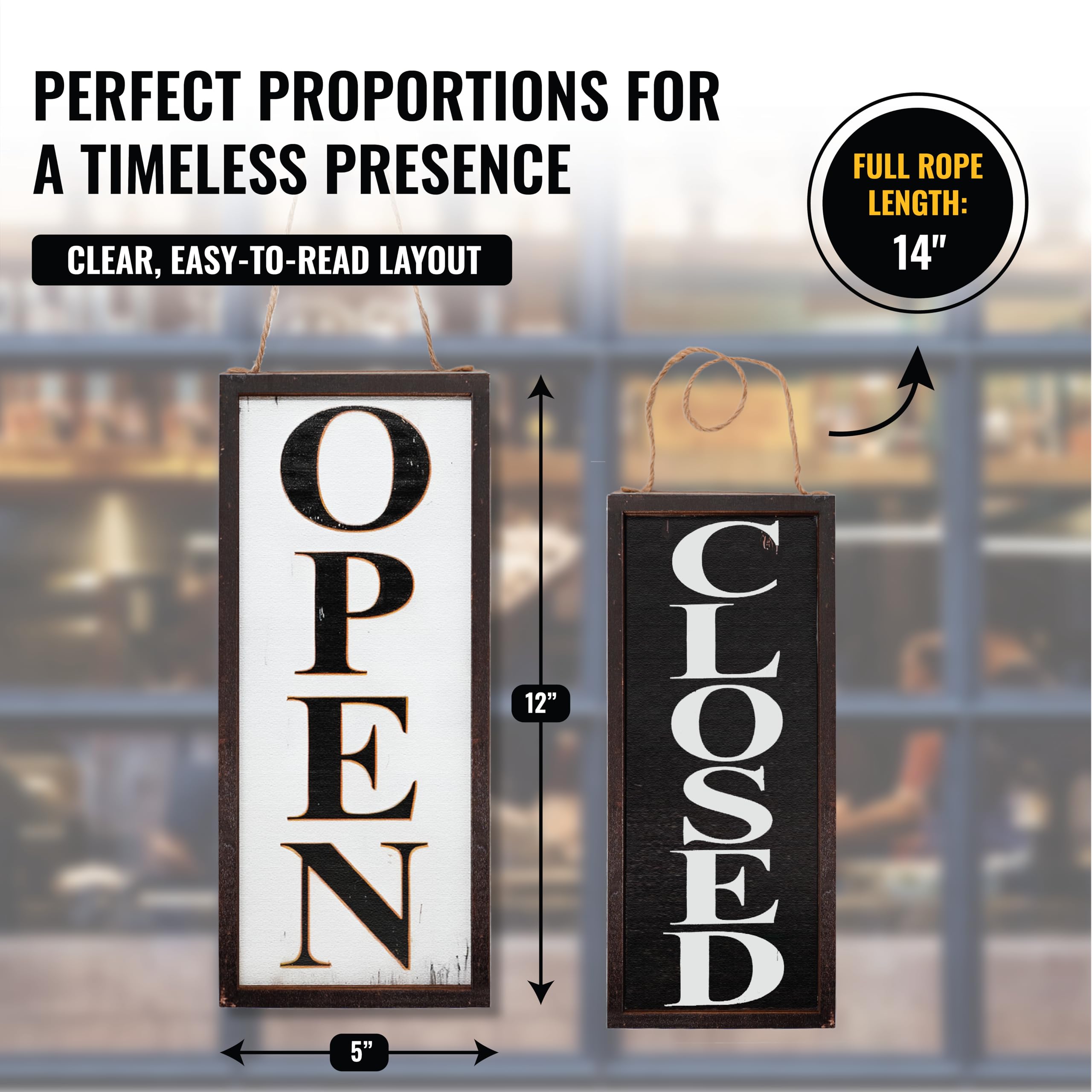 Amazon.com : Reversible Open Closed Sign for Business – Durable